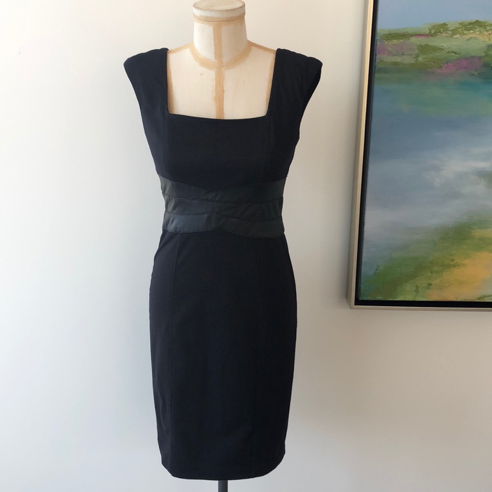 Maggy London Black Knit Dress w/ Vegan Details